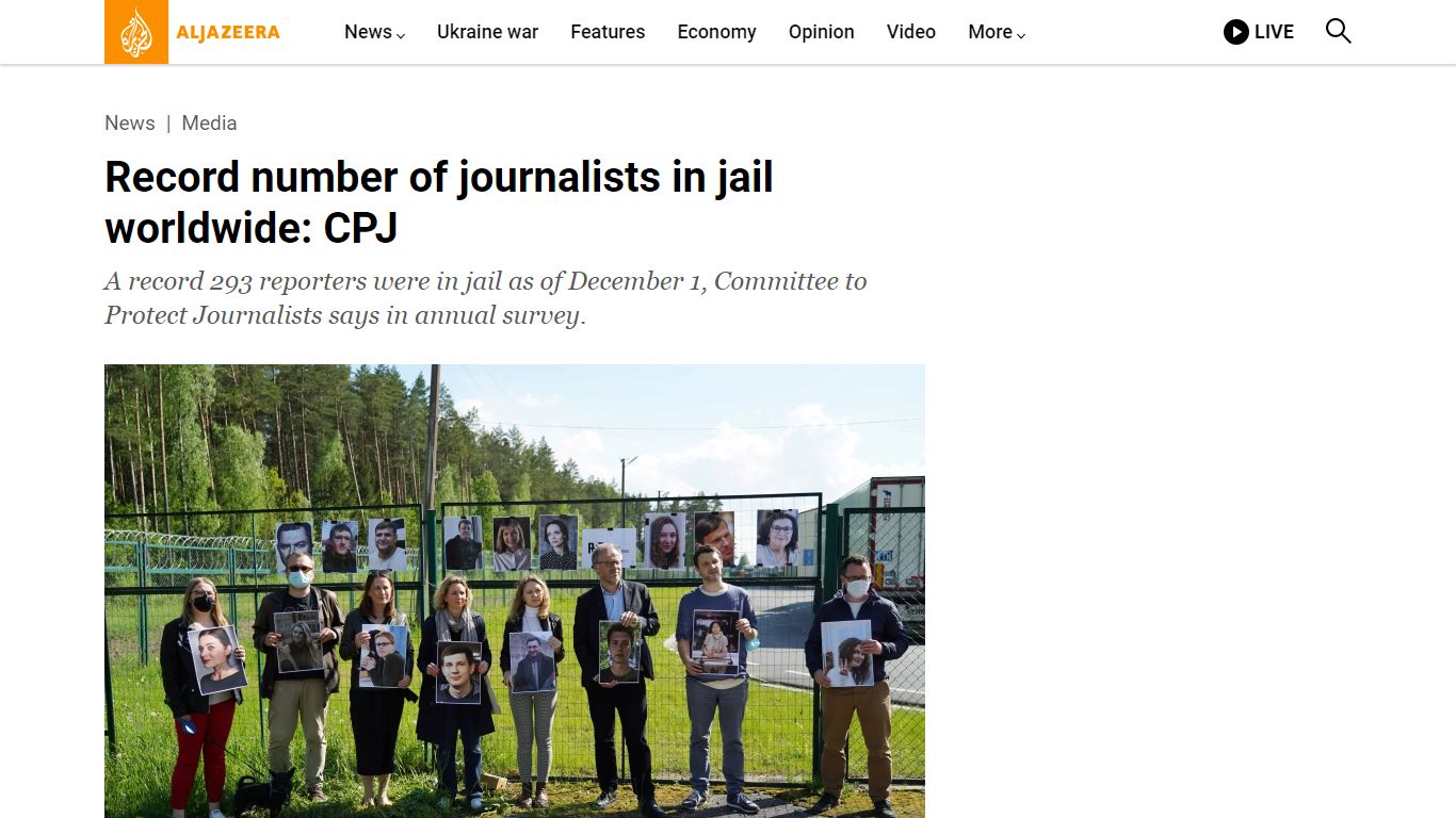 Record number of journalists in jail worldwide: CPJ - Al Jazeera